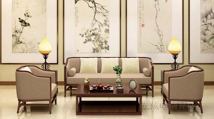 新中式電動(dòng)餐桌-型號：飛黃騰達
